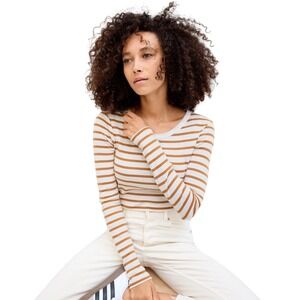 Gap Favorite T Womens Large Long Sleeve Striped Crew Neck Shirt